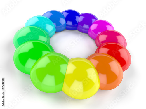 Illustration: 3D Symbol - Im Kreis der Farben 3D Symbol - Im Kreis der Farben