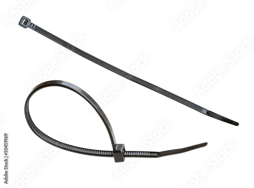 Photo: Cable tie isolated on white background Cable tie isolated on white background