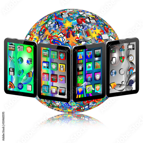 Illustration: TABLET PC with icons TABLET PC with icons