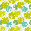 Seamless pattern with monstera leafs