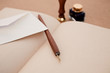 pen, letter and old book