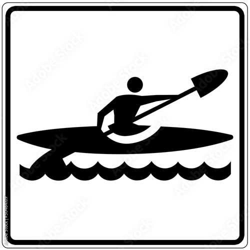 Illustration: Schild weiß - Kajak Schild weiß - Kajak