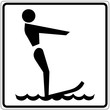 Schild weiß - Wasserski