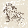 Vektor: Little girl. Vector illustration Little girl. Vector illustration