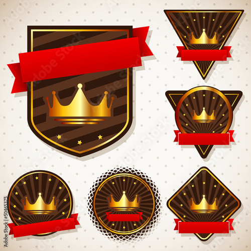 Vector: set of royal labels with retro vintage styled design set of royal labels with retro vintage styled design