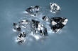 Illustration: Precious gem stones on blue background Precious gem stones on blue background