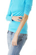 Young woman scratching her self.