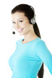 Beautiful young call-center assistant