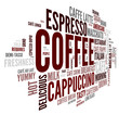 Coffee concept in word tag cloud