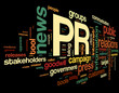 Public relations concept in tag cloud
