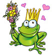 frog with bouquet