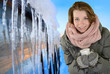 Winterwetter mit Eiszapfen