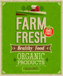 Vintage Farm Fresh Poster. Vector illustration.
