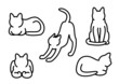 猫のアウトライン5種