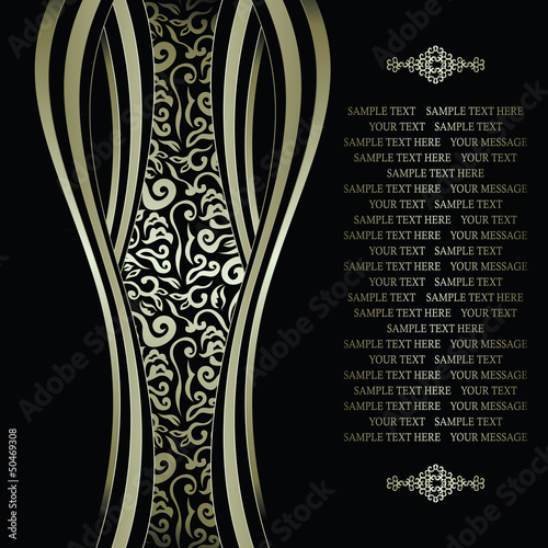 Vector: Elegant vintage card in silver. Can be used as invitation Elegant vintage card in silver. Can be used as invitation