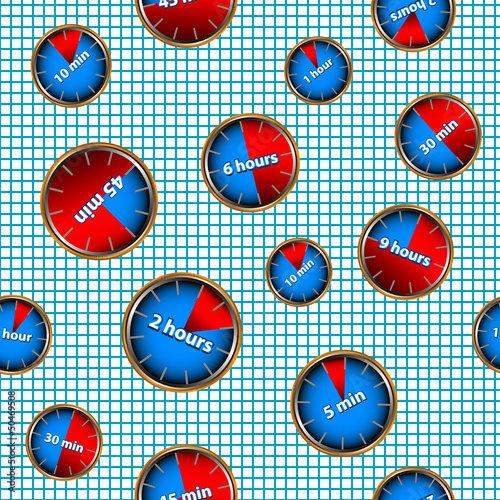 Vector: Seamless pattern with watches Seamless pattern with watches