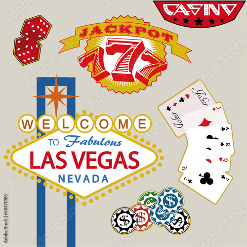 Vector: Casino Stickers. Vector Illustration Casino Stickers. Vector Illustration