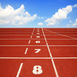 Running Track  Over Sky And Cl...