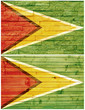 Vintage wall flag of Guyana collage