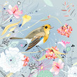 Vector: floral background with a bird floral background with a bird