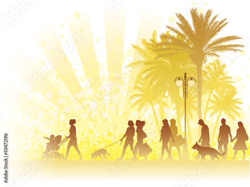 Vector: Walking people Walking people