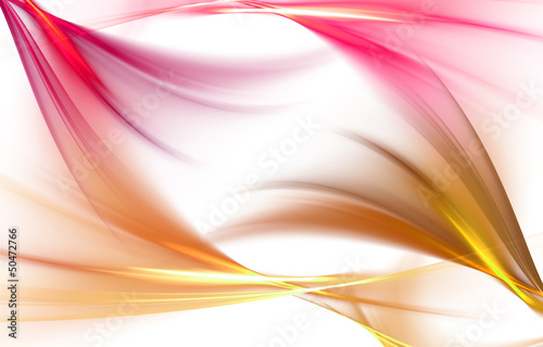 Illustration: Elegant pink and gold waves on white background Elegant pink and gold waves on white background