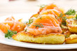 potato pancakes with salted salmon