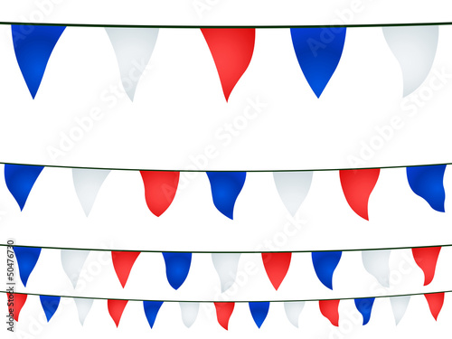 Illustration: Fanions en bleu, blanc, rouge Fanions en bleu, blanc, rouge