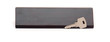 blank signboard with silver key