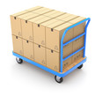 Trolley with boxes