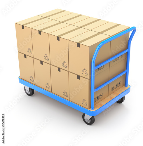 Illustration: Trolley with boxes Trolley with boxes
