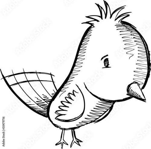 Vector: Cute Doodle Sketch Bird Art Cute Doodle Sketch Bird Art
