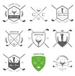 Set of golf club labels and emblems