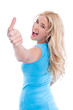 Happy young girl with thumbs-up