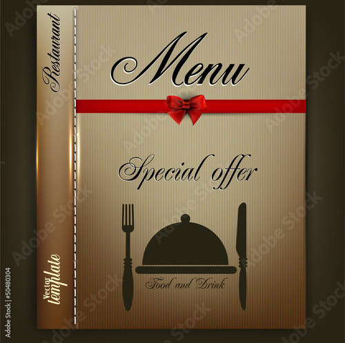Vector: Menu design for Restaurant or Cafe. Vintage vector template Menu design for Restaurant or Cafe. Vintage vector template