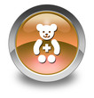 Orange Glossy Pictogram "Pediatrics"
