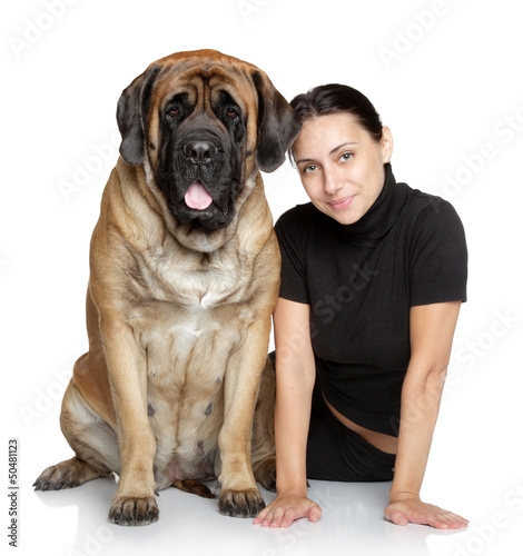 Photo: Pretty girl and large dog Pretty girl and large dog