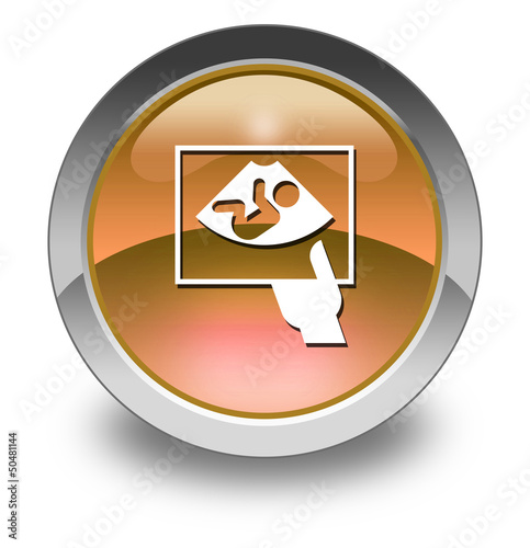 Illustration: Orange Glossy Pictogram "Ultrasound" Orange Glossy Pictogram "Ultrasound"