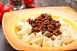 reginette whit bolognese sauce