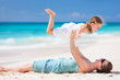 Mother and daughter at beach