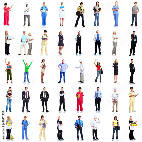 Photo: Group of workers people set. Group of workers people set.