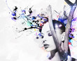 Abstract Artwork with beautiful Woman