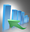 Business 3D success with modern colors