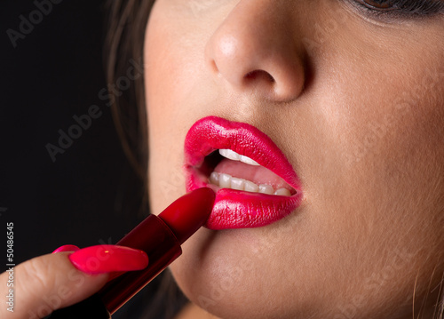 Photo: attractive woman portrait on white background closeup attractive woman portrait on white background closeup