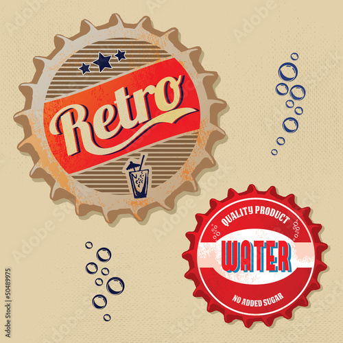 Vector: Retro bottle cap Design - Vintage and grunge style Retro bottle cap Design - Vintage and grunge style