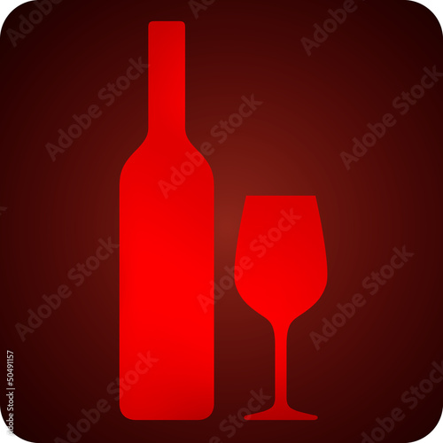 Vector: illustration with bottle and wineglass. bar sign illustration with bottle and wineglass. bar sign