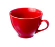 Red ceramic cup.