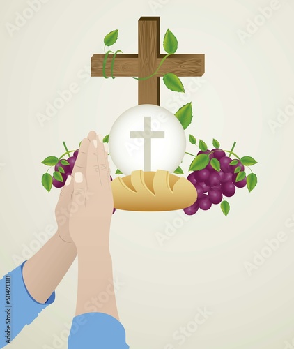 Vector: Eucharistic sacrament Eucharistic sacrament