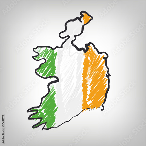 Vector: Irland Karte Zeichnung Irland Karte Zeichnung