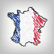 Frankreich Karte Zeichnung